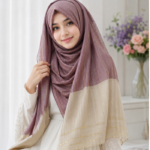 Golden Stripe Premium Tissue Hijab