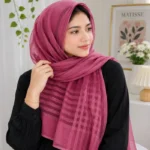 Premium Dusty Rose Sheer Striped Soft Hijab