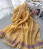 Premium Golden Mustard Soft Shimmer Hijab - Image 2