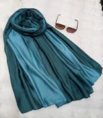 Premium Teal Blue Soft Cotton Crinkle Hijab - Image 2