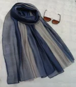 Premium Black-to-Gray Ombre Soft Crinkle Hijab - Image 2