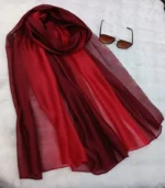 Premium Wine Maroon Ombre Soft Crinkle Hijab - Image 2