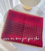 Premium Dusty Rose Sheer Striped Soft Hijab - Image 2