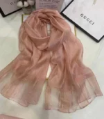 Premium Blush Pink Gold Shimmer Soft Hijab - Image 2