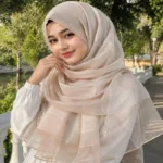 Premium Champagne Beige Gold Shimmer Soft Hijab