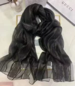 Premium Black Gold Shimmer Soft Hijab - Image 2