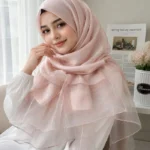 Premium Blush Pink Gold Shimmer Soft Hijab