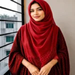 Premium Ruby Red Soft Shimmer Hijab