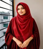 Premium Ruby Red Soft Shimmer Hijab