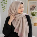 Premium Blush Beige Soft Shimmer Hijab
