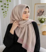 Premium Blush Beige Soft Shimmer Hijab
