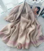 Premium Blush Beige Soft Shimmer Hijab - Image 2
