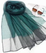 Premium Teal Green Soft Shimmer Hijab - Image 2