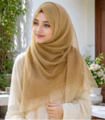Golden Stripe Premium Tissue Hijab