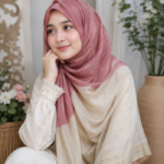 Golden Stripe Premium Tissue Hijab