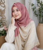 Golden Stripe Premium Tissue Hijab