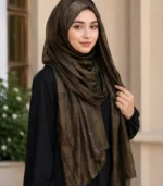 Premium Bronze Olive Soft Crinkle Shimmer Hijab