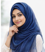 Navy Blue Premium Shimmery Tissue Hijab