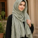 Premium Sage Green Soft Crinkle Hijab