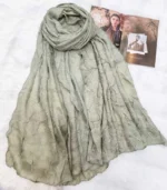 Premium Sage Green Soft Crinkle Hijab - Image 2