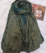 Premium Forest Olive Dual-Tone Soft Crinkle Hijab - Image 2