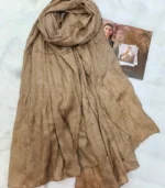 Premium Olive Gold Soft Crinkle Shimmer Hijab - Image 2