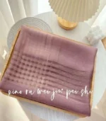 Premium Dusty Mauve Striped Silk-Finish Hijab - Image 2
