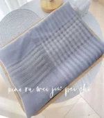 Premium Lavender Grey Checkered Silk-Finish Hijab - Image 2