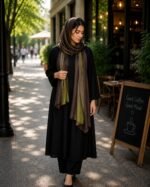 Premium Chocolate Brown Olive Dual-Tone Soft Crinkle Hijab
