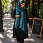 Premium Teal Blue Soft Cotton Crinkle Hijab