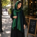 Premium Forest Green Ombre Soft Crinkle Hijab