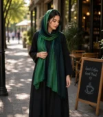 Premium Forest Green Ombre Soft Crinkle Hijab