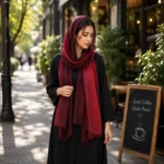Premium Wine Maroon Ombre Soft Crinkle Hijab