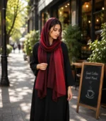 Premium Wine Maroon Ombre Soft Crinkle Hijab