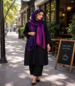 Premium Royal Purple Ombre Soft Crinkle Hijab
