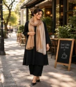 Premium Camel Beige Ombre Soft Crinkle Hijab