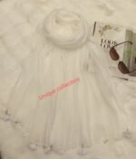 Premium Ivory White Tassel Soft Crinkle Hijab - Image 2