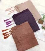Premium Dusty Mauve Tassel Soft Shimmer Hijab - Image 2