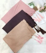 Premium Deep Plum Tassel Soft Shimmer Hijab - Image 2
