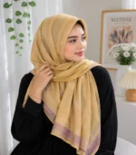 Premium Golden Mustard Soft Shimmer Hijab