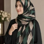 Premium Monogram Printed Silk-Finish Hijab