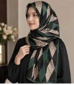 Premium Monogram Printed Silk-Finish Hijab