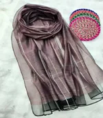 Premium Shimmery Tissue Hijab (Mocha Brown) - Image 2