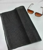 Premium Black Shimmery Stripe Tissue Hijab - Image 2