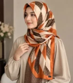 Premium Geometric Monogram Printed Silk-Finish Hijab
