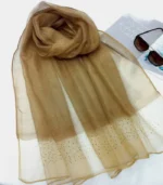 Golden Stripe Premium Tissue Hijab - Image 2