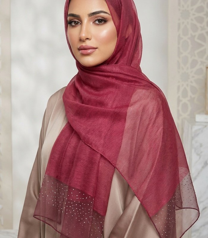 hijab_model_04_700x800 Premium Shimmery Crinkle Tissue Hijab - Image 1