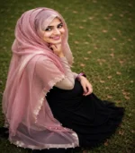 Premium Dusty Rose Shimmer Pearl Border Hijab