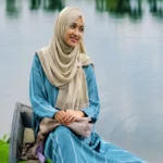 Premium Cream Beige Shimmer Silk-Finish Hijab